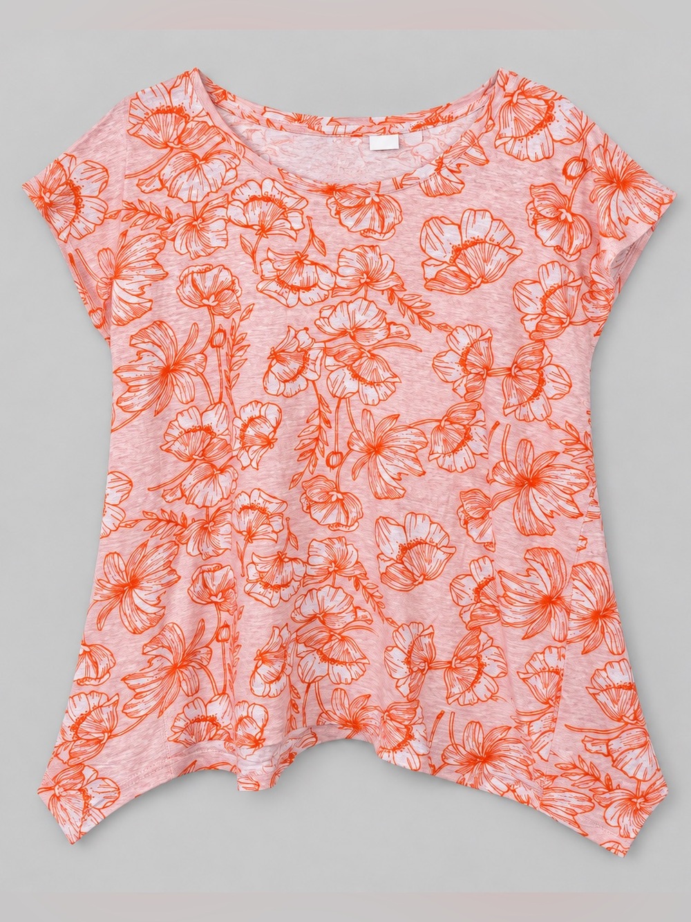 Cynthia Rowley 100% Linen Top XL Floral Coastal Euro Summer Fisherman